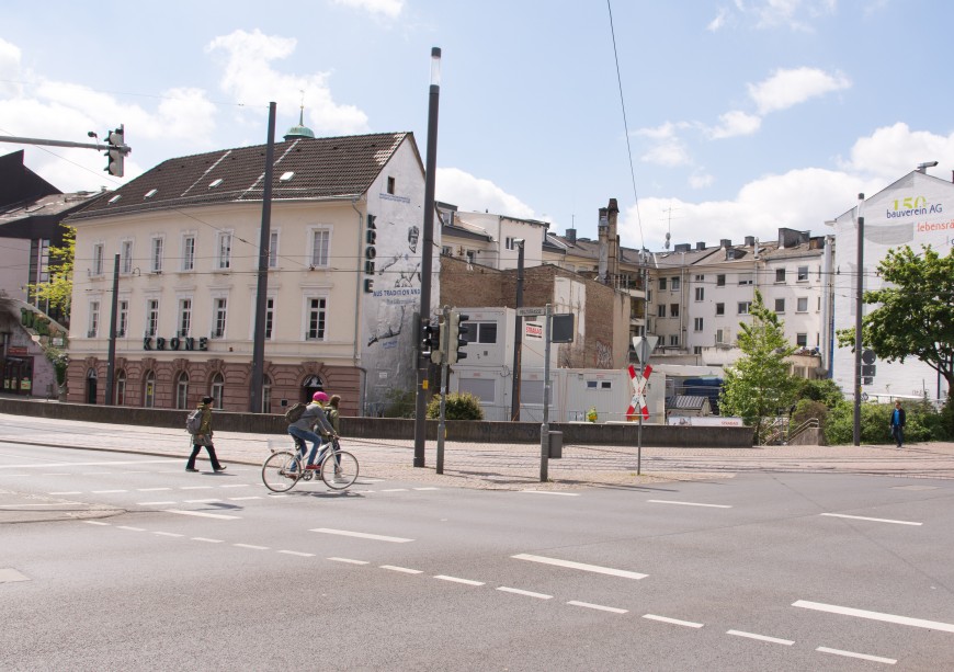 "Saladin-Eck" zwischen Krone und dem Darmstädter Schloss. Foto: Patrick Bal