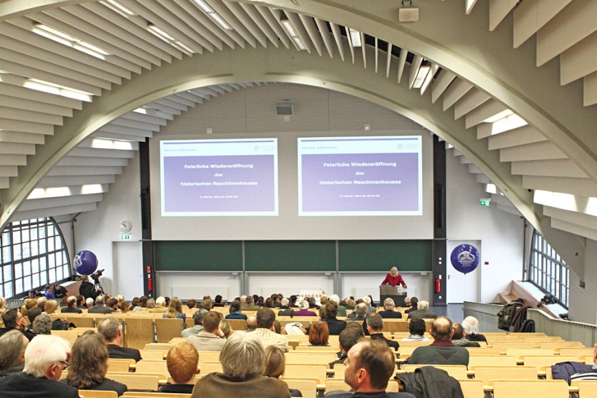 Blick in den Vorlesungssaal im Maschinenhaus. Bild: Gregor Rynkowski