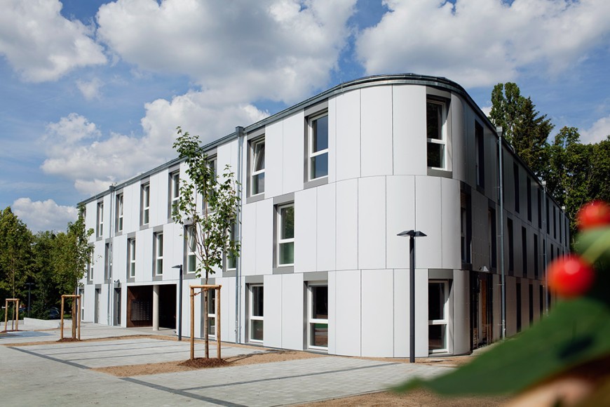 Das neue Gästehaus für internationale Wissenschaftler auf dem Campus Lichtwiese. Bild: Katrin Binner