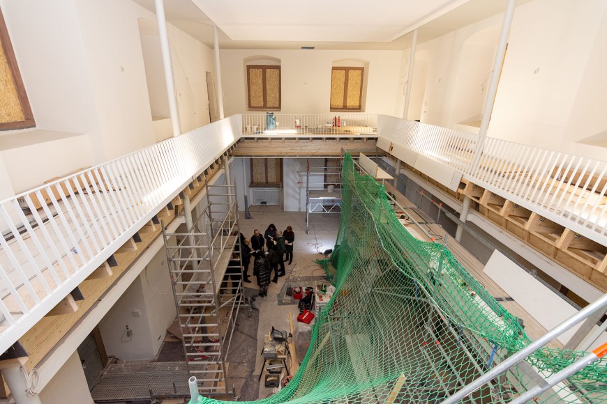 Sanierung und Umbau der ehemaligen Schlosskirche des Darmstädter Residenzschlosses - Innenaufnahme (Baustellenfoto)