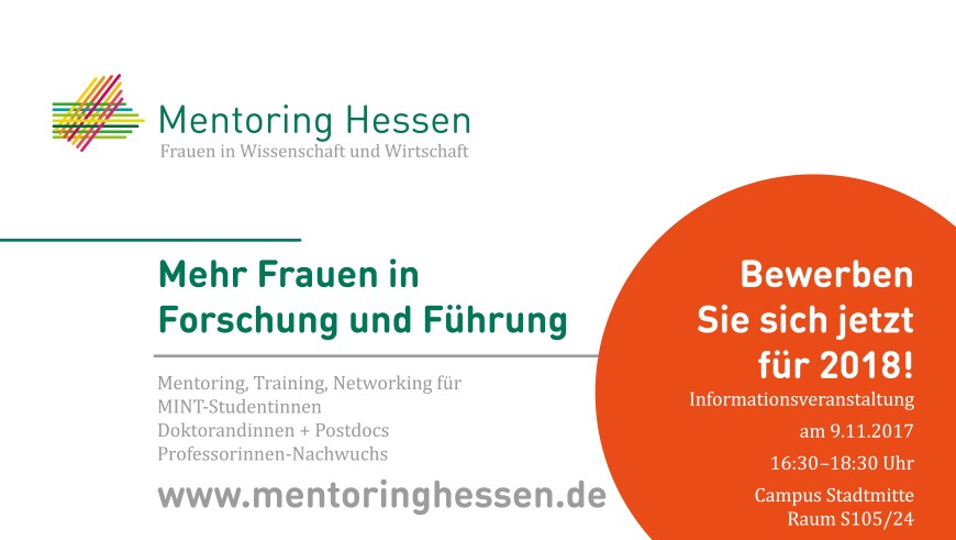 Mentoring Hessen Visitenkarte und Termin Infoveranstaltung